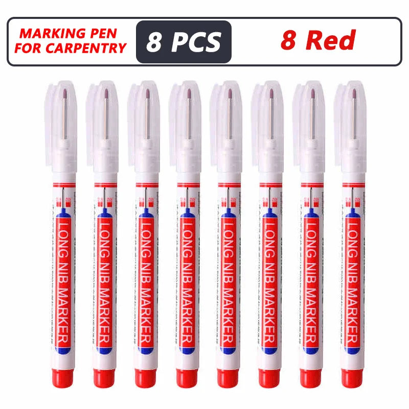 iLMH 1-40PCS Deep Hole Long Nib Head Markers For Metal Perforating Pen Waterproof Bathroom Woodworking Decoration Multi-Purpo