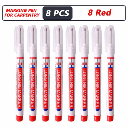 iLMH 1-40PCS Deep Hole Long Nib Head Markers For Metal Perforating Pen Waterproof Bathroom Woodworking Decoration Multi-Purpo