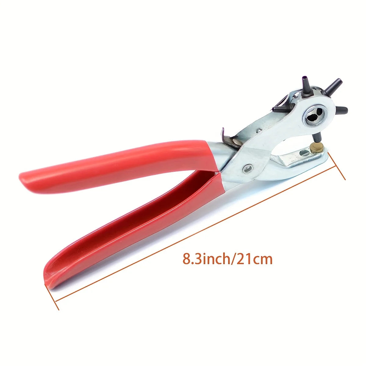 Leather Hole Punch,9" Belt Hole Puncher for Leather Heavy Duty, 6 Size Revolving Leather Belt Hand Hole Puncher