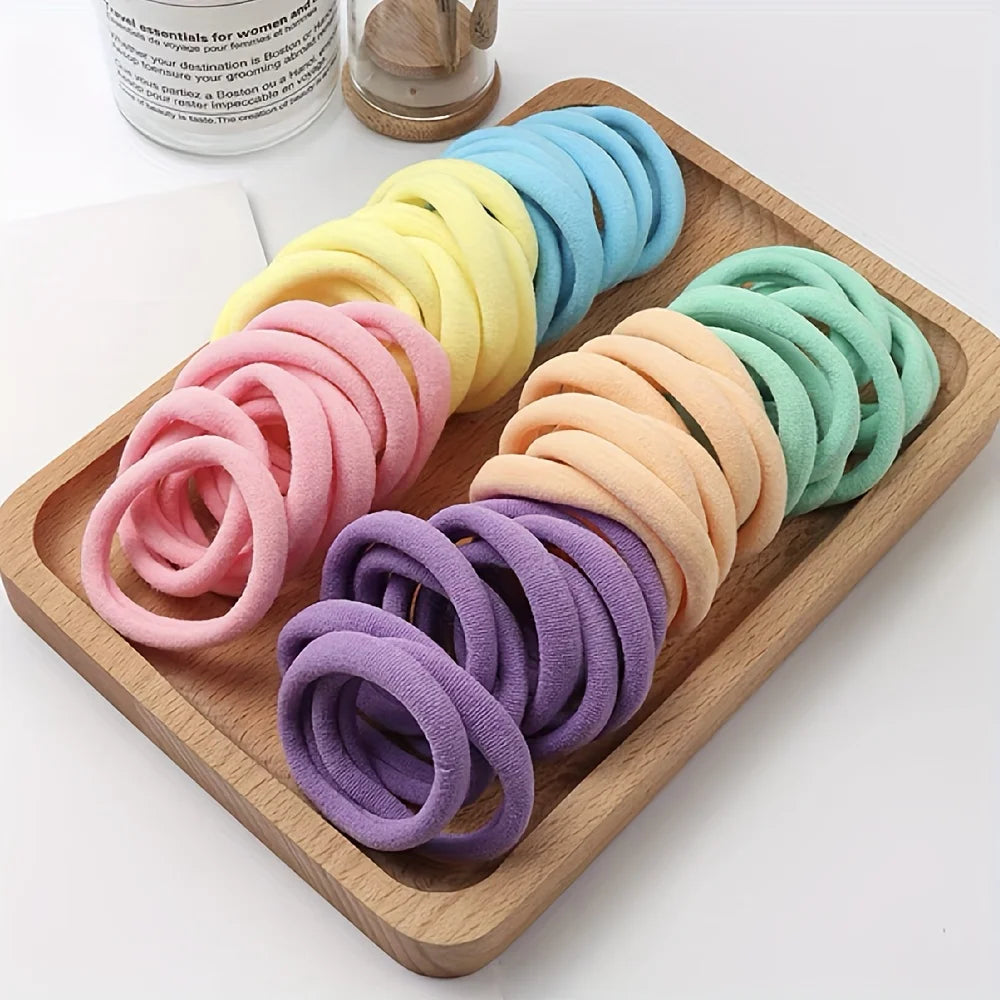 20/50/100pcs Soft Elastic Hair Ties Hair Bands Decorative Hair Accessories Set For Baby Girls - Light color / 200 pcs