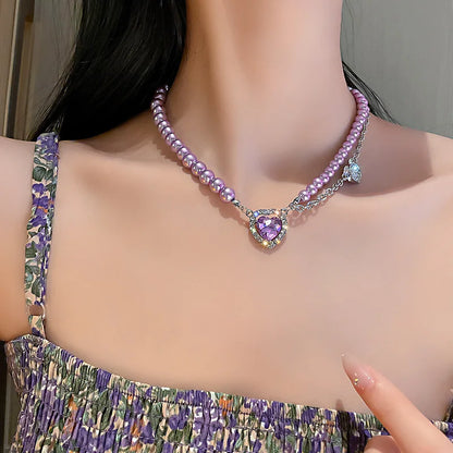 New Beads Women's Neck Chain Kpop Pearl Choker Necklace Gold Color Goth Chocker Jewelry On The Neck Pendant 2022 Collar For G
