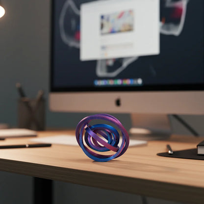 3D Printed Hex Ring Finger Ring - Colorful Rotating Novelty Ornament, PLA Material, Trendy Unique Desktop Toy