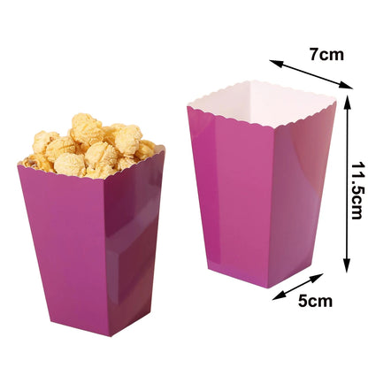 6/12/24 Solid Color Paper Food Trays Disposable Food Boat Black White Blue Yellow Popcorn Box Baby Showe Birthday Party Suppl