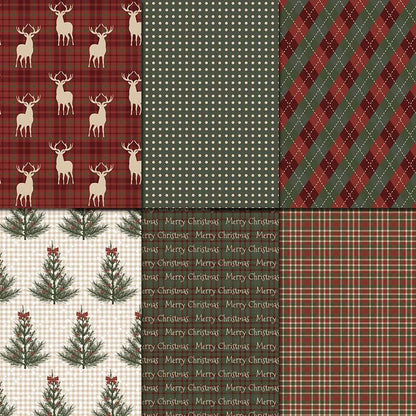 24pcs Junk Journaling Craft Paper Vintage Merry Christmas Scrapbook Paper Assorted Pattern Single-Sided DIY Cardmaking Suppli