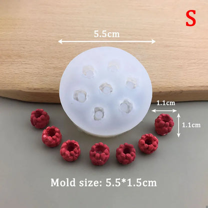 1Pc Blueberry Raspberry Candle Mold Simulation Fruit Fondant Silicone Mould DIY Chocolate Cookie Baking Mold Cake Decor Suppl