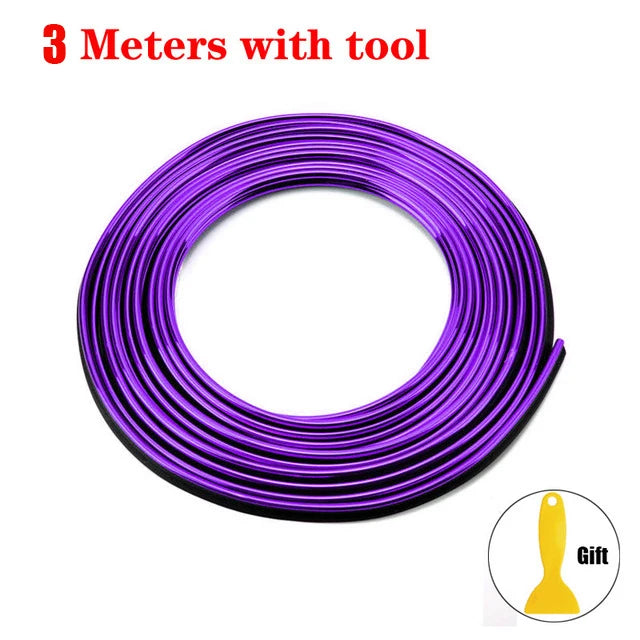 Car Moulding Decoration Flexible Strips1/3/5M Interior Auto Mouldings Car Cover Trim Dashboard Door Edgein Car-styling Univer