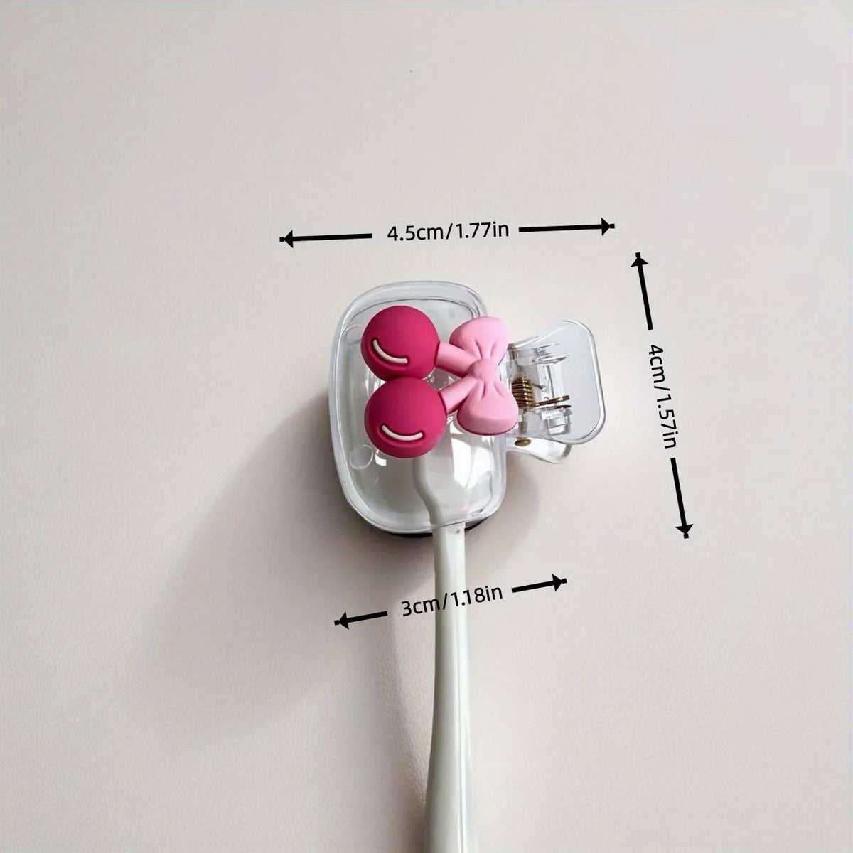 Cute Cherry Design Toothbrush Holder, Cherry Pattern, Protects Toothbrush Head, Features Dual Holes for Drainage and Ventilat