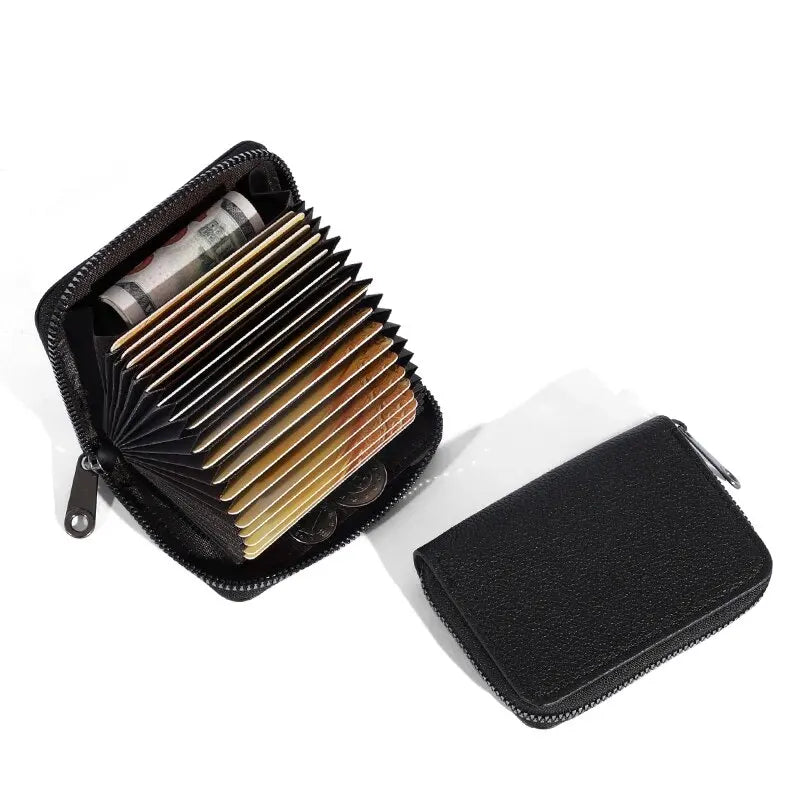 20 Detents Cards Holders PU Business Bank Credit Bus ID Card Holder Cover Coin Pouch Anti Demagnetization Wallets Bag Organiz