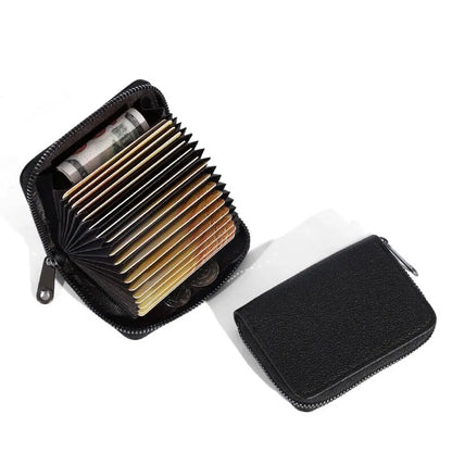 20 Detents Cards Holders PU Business Bank Credit Bus ID Card Holder Cover Coin Pouch Anti Demagnetization Wallets Bag Organiz