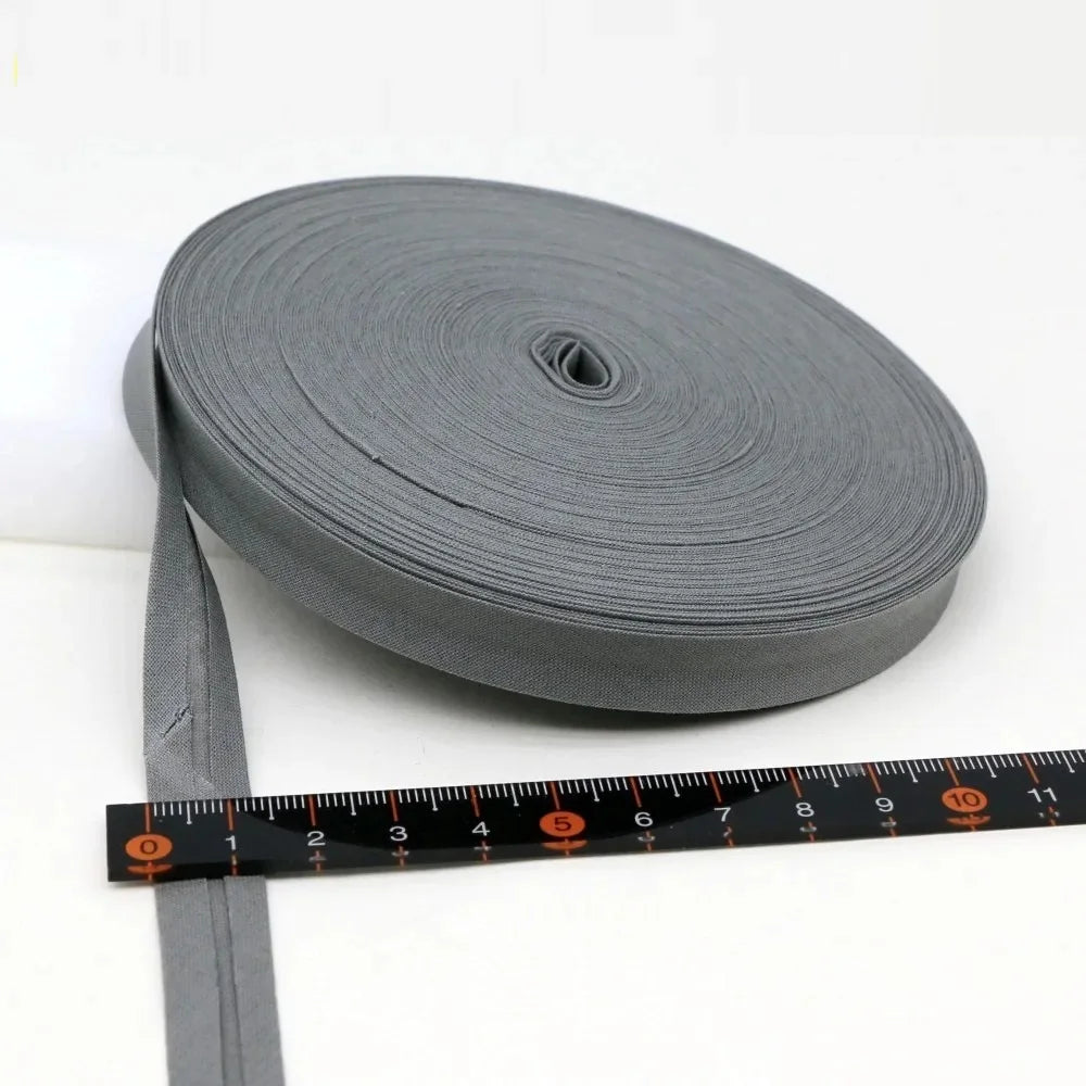 12mm(1/2") Narrow Ironed Single Folded Cotton Solid Color Bias Binding Tape Diy Ribbon Garment Quilt Craft Sewing Accessories