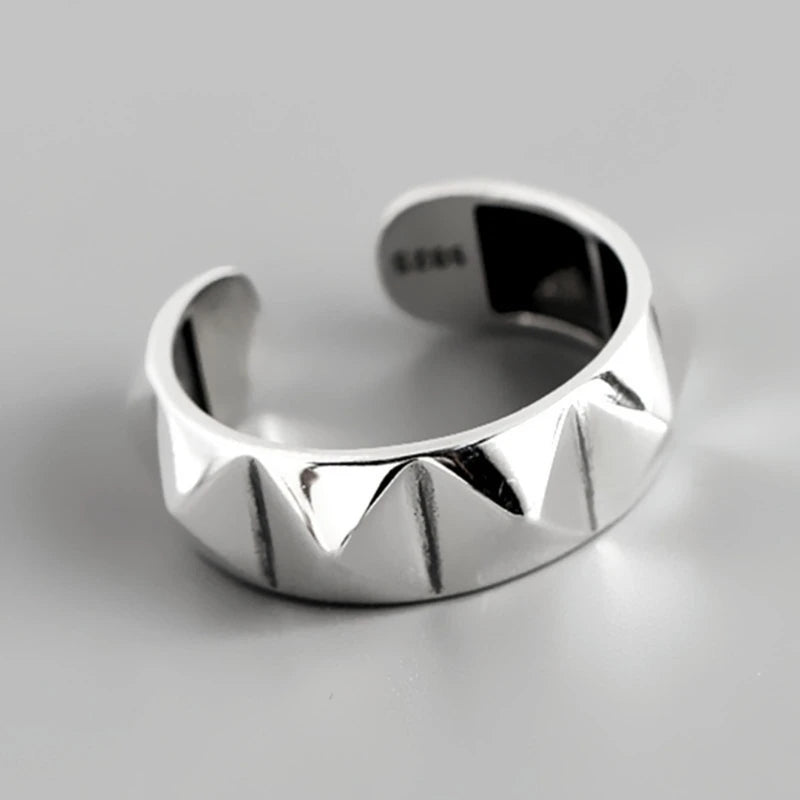 Silver Color Geometric rhombus Rings For Women Couples Trendy Vintage Personality Party Jewelry Gifts