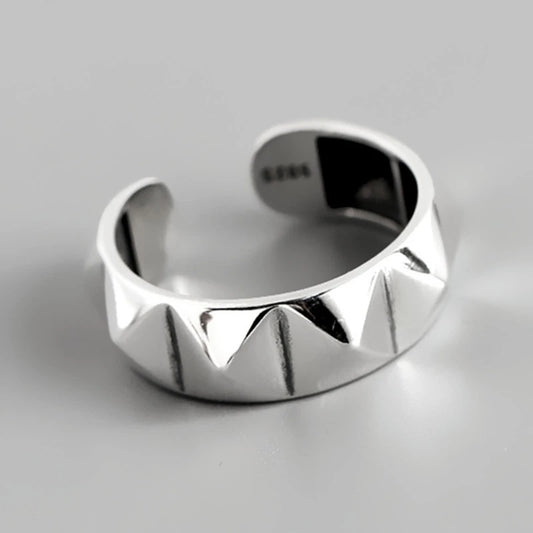 Silver Color Geometric rhombus Rings For Women Couples Trendy Vintage Personality Party Jewelry Gifts
