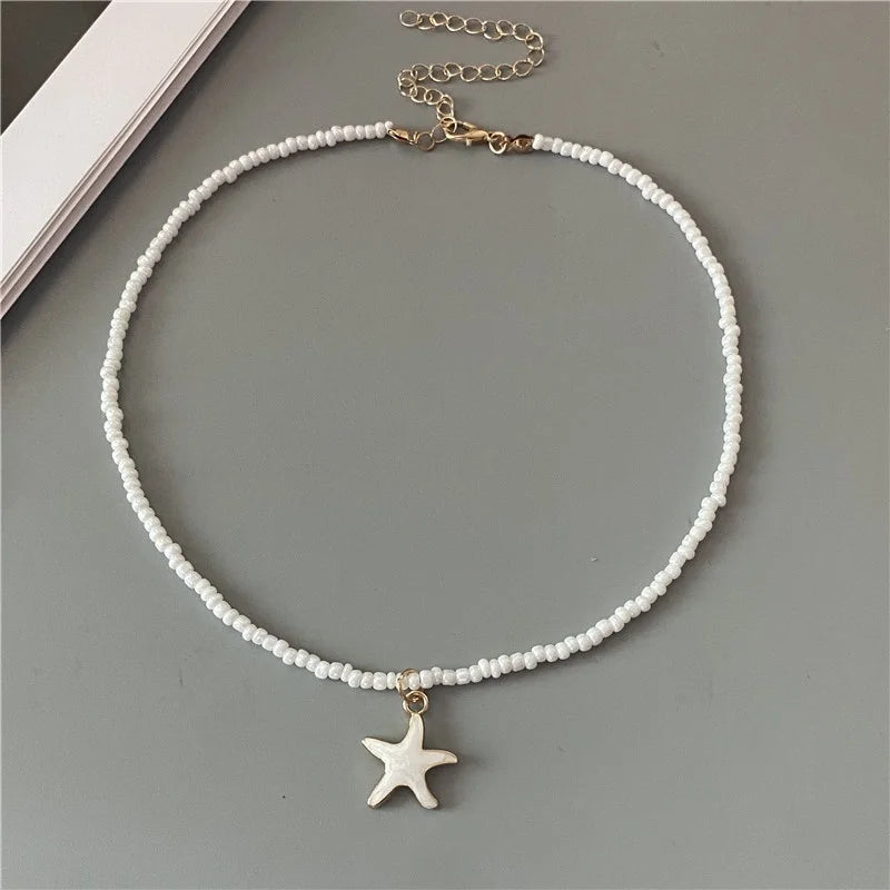 Spring Summer Necklace for Women Girl Cute Romantic Starfish Short Neck Jewelry Party Wedding Necklace