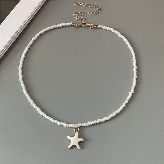Spring Summer Necklace for Women Girl Cute Romantic Starfish Short Neck Jewelry Party Wedding Necklace