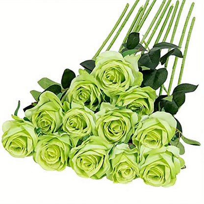 12pcs Realistic Artificial Rose Bouquet for Weddings, Birthdays, and More for Floral Arrangements and Home Decor