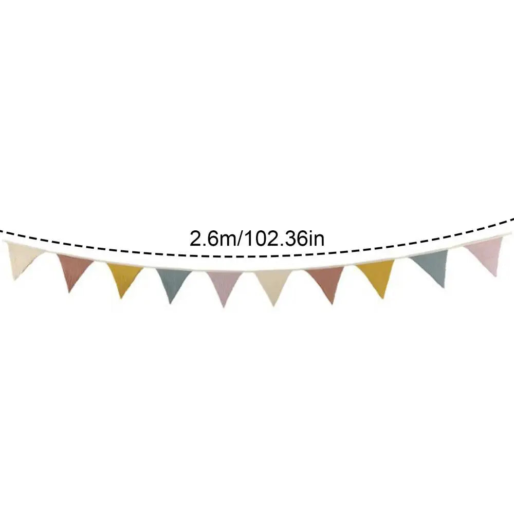 Pennant Banner Flags Nursery Bunting Banner Flags Washable Cotton Fabric Triangle Pennant Garlands for Living Room and Bedroo