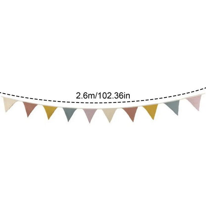 Pennant Banner Flags Nursery Bunting Banner Flags Washable Cotton Fabric Triangle Pennant Garlands for Living Room and Bedroo