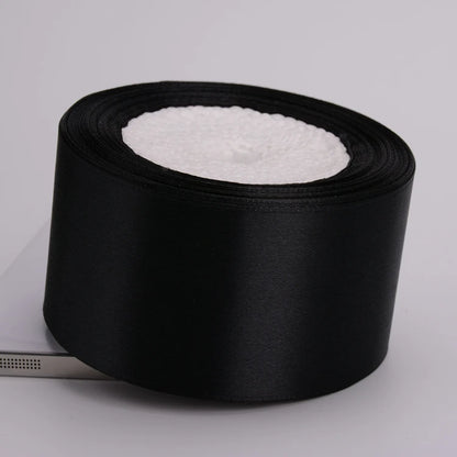 Black Single Face Satin Ribbon 6-10-12-15-20-25-40-50mm Gift Packaging Tape Christmas Halloween Birthday Party Decoration - 5