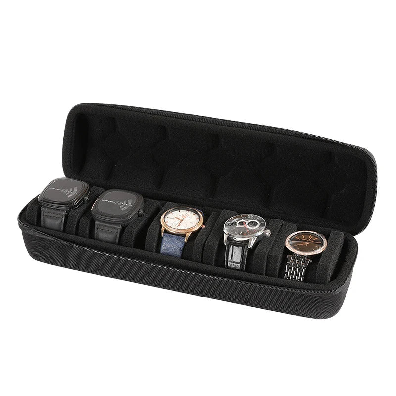 Watch Box Organizer for Men,Watch Travel Case Portable Storage Watch Display Holder for Wristwatches with anti-Move Watch - A