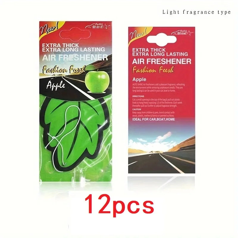 3-60pcs Car Air Freshener Natural Scented Tea Paper Auto Hanging Vanilla Perfume Fragrance Leaf Shape Car Accessories Interio