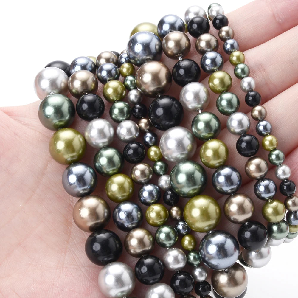 Natural Freshwater Shell Pearls Beads Round Loose Spacer Beads for Jewelry Making DIY Bracelet Necklace Accessories 4 6 8 10m