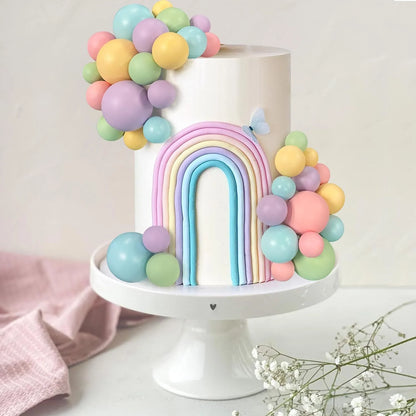 30Pcs Colorful Cake Ball Happy Birthday Cake Topper Sticks Gold Pink Blue Balls For Cupcakes Birthday Wedding Party Decoratio