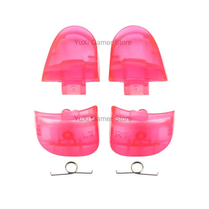 YuXi L1 R1 L2 R2 Trigger Buttons Replacement for PS5 BDM-030 V3.0 Controller Button Set With Springs - Clear Pink