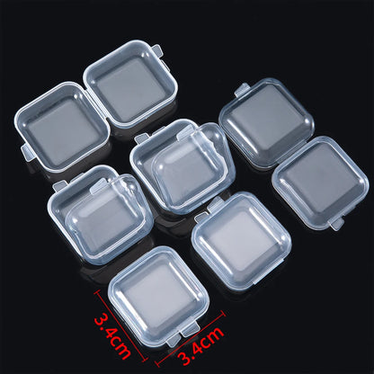 5/20PCS Mini Plastic Storage Box Transparent Jewelry Storage Box Container Portable Earring Ring Earplugs Packaging Storage C