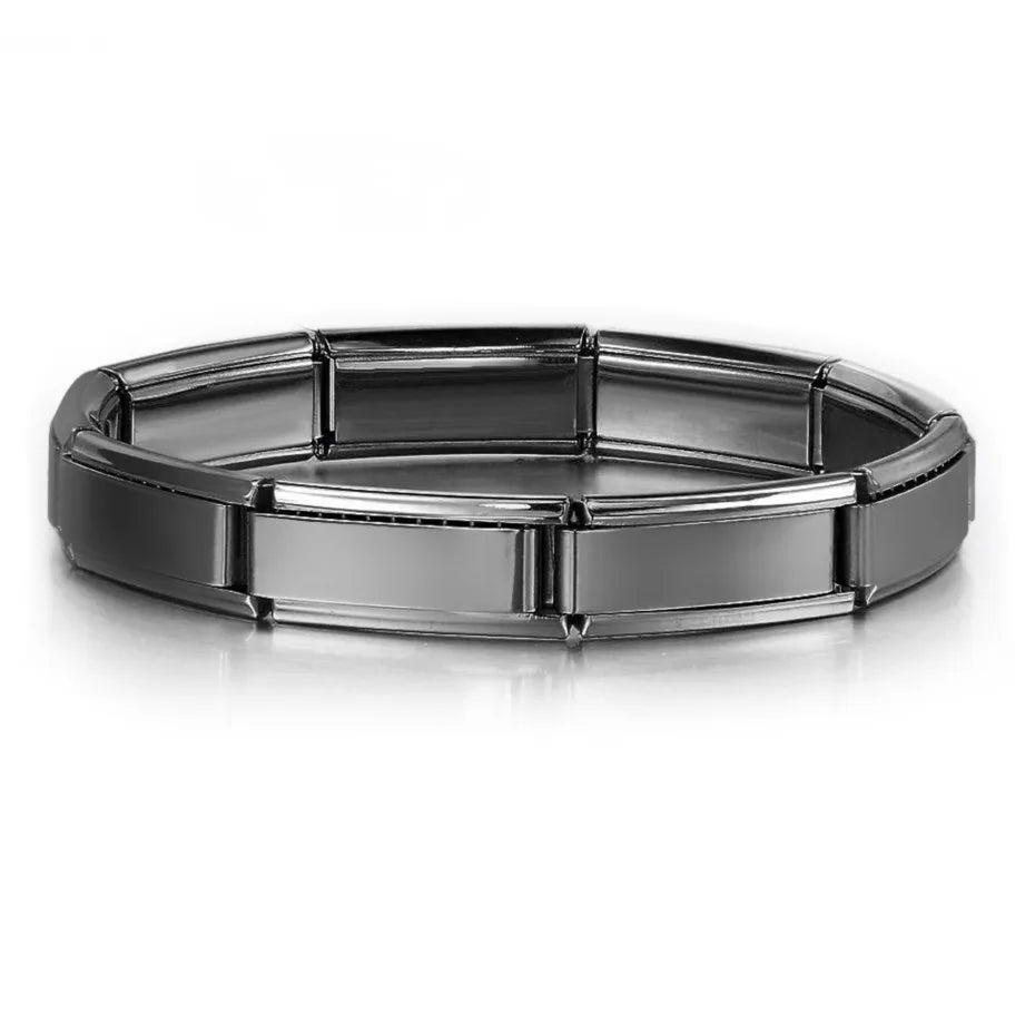 2025 Fashion Functional Elastic Bracelet Modular Bulk Italian Charms Links Fit Bracelet Stainless Steel Jewelry - 20 9cm Blac