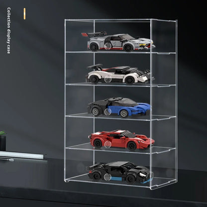 2-5 Layer Acrylic Car Model Display Case for Lego Speed Racing Series,Display Box Car Transparent Scene Storage Dust Cabinet