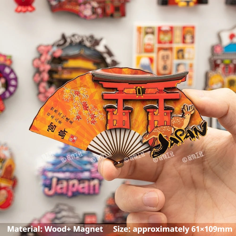 Japanese Travel Souvenir Fridge Magnet City Tourist Attraction Home Decor Basswood Resin Stickers Creative Gifts from Japan -