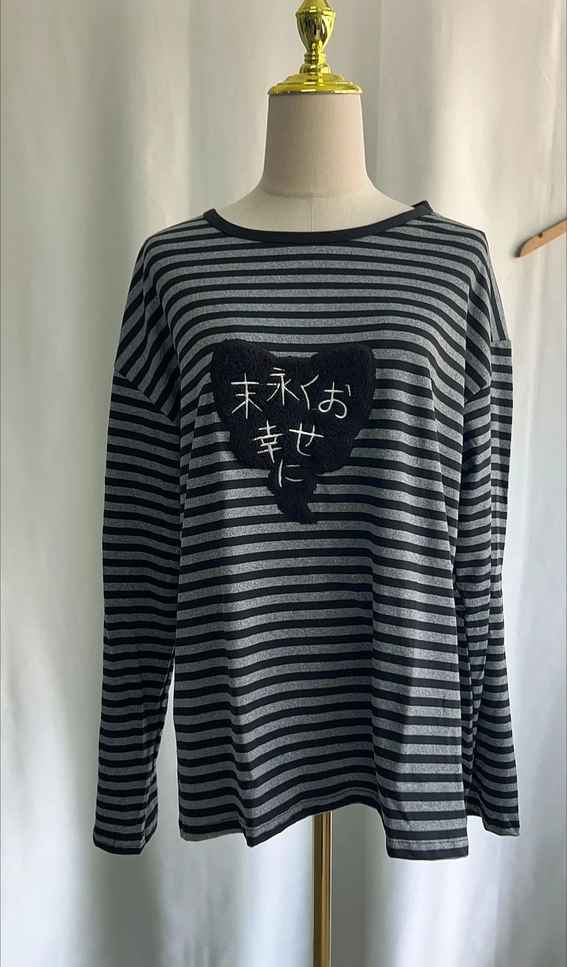 American Punk Vintage O Neck Long Sleeve Shirts All-Match Striped Design Harajuku Embroidery Tops Y2k Aesthetic High Street T