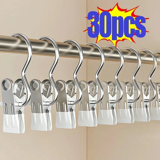 Stainless Steel Clothespins Room Organizer 5 - 30pcs Clothes Organizer Extendable Clothes Racks Home. Laundry Hook Clothing
