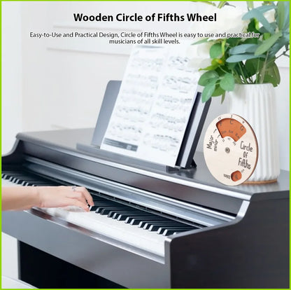 Wooden Melody Tool Round Circle of Fifths Wheel Melody Chord Tool Music Transpose Accessories For Musicians Beginners Songwri