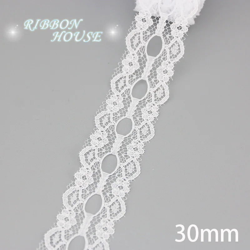(5 yards/roll) white Lace fabric Webbing Decoration Lovely gift packing polyester Material - 22