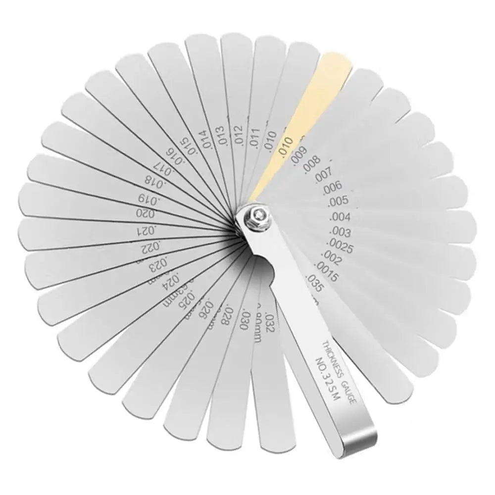32 Piece Feeler Gauge Portable Durable Various Specifications Arc Stainless Steel Feeler Gauge Gap Gauge Rangefinder