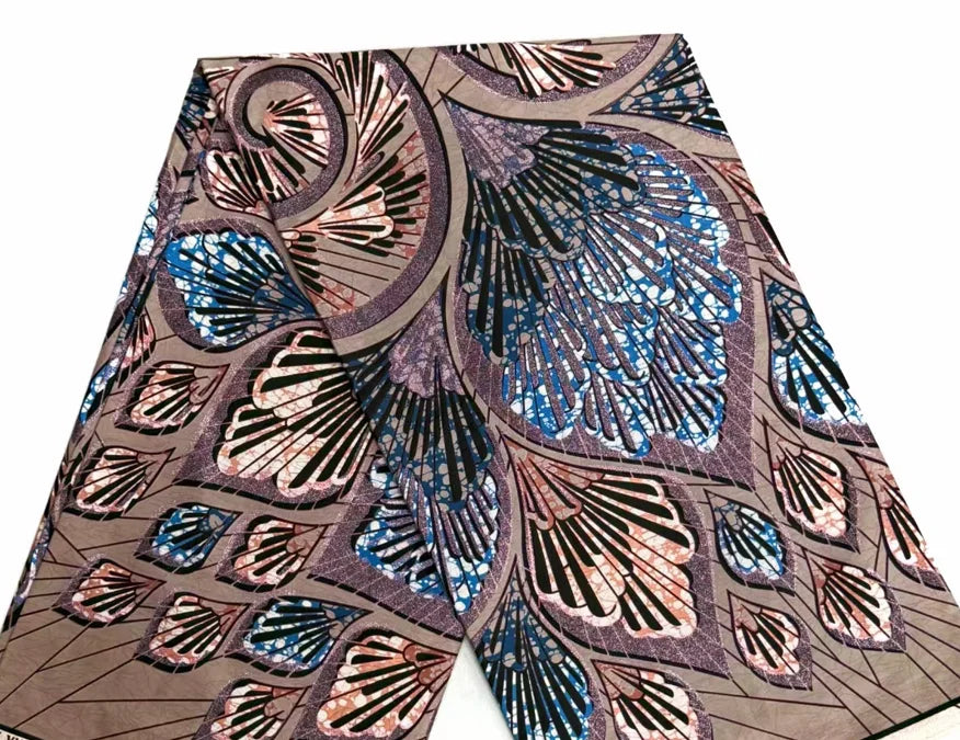 6 Yards Super Grand Gold Wax Shinning Print Africa Real Wax Fabric Nigerian Loincloth Batik Cotton Material For Sew