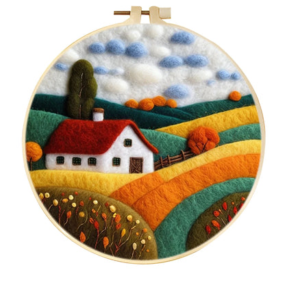 Needle Felting Kit For Beginner Wool Painting Kit DIY Felt Wool Needle Felt Set Tool Landscape Gift Picture For Home Decors -