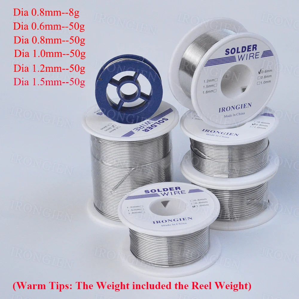 Irongien High Purity Soldering Wire 8g50g/Roll Mixed Tin Rosin Core Dia 0.6-1.5mm Solder Welding Wire For Electrical Solderin