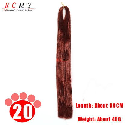 BJD SD Doll 80CM/40 White Black Hair Row Milk Silk Anti-Mohair Wig Handmade Hook Transplant Material for Girls and Boys Hair