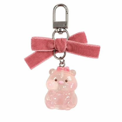 Cute Portable Deer Keychain 11.5cm Length Korean Style Phone Charms Handmade DIY Bead Case - C7