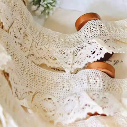 High quality crochet cotton fabric stretch lace DIY clothing cuff collar skirt trim girl doll hand-made dress sewing material