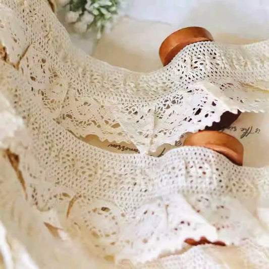 Lace Trim 13mm Embroidered Ribbon, 2 Yards/Lot, For DIY Crafts And Clothes