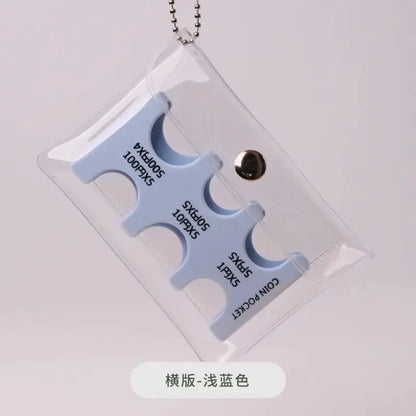 Japanese Coin Holder Wallet ,Coin Wallet,Mini Wallet,PVC Wallet,Portable Small Change Purse ,Transparent Card Case - Light Bl
