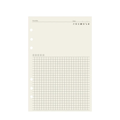 45 Pieces A5 A6 A7 6ring Loose Leaf Notebook Refill Binder Inner Page Budget Weekly Monthly To Do Line Dot Grid Paper Station