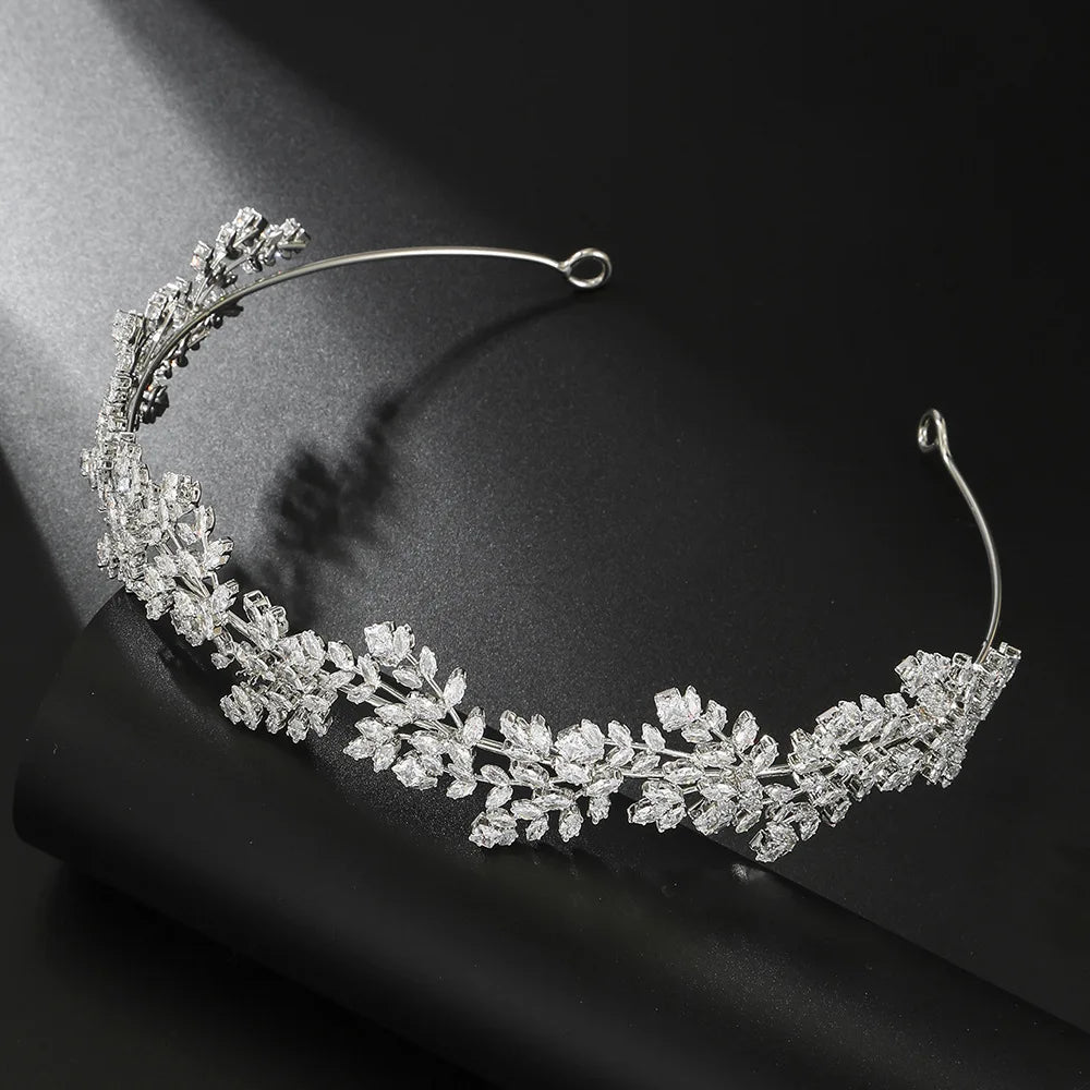 Luxury Bridal Tiara Wedding Headband Cubic Zirconia Bride Headband Tiaras And Crowns For Women Party Prom Hair Jewelry Headdr