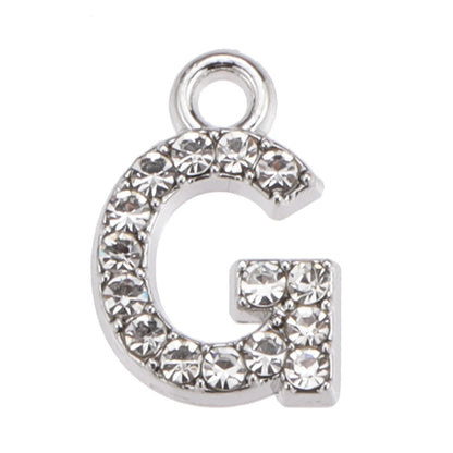 10/26pcs Silver Color Alloy Crystal Mini Alphabet 26 Letter Charms Pendants for Women Necklace Earring Jewelry Accessories - 