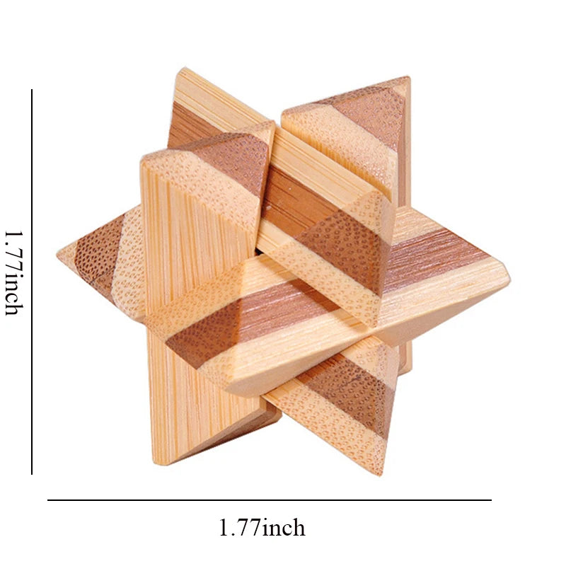 Wooden Kong Ming Lock Lu Ban Lock IQ Brain Teaser Educational Toy for Kids Children Montessori 3D Puzzles Game Unlock Toys Ad