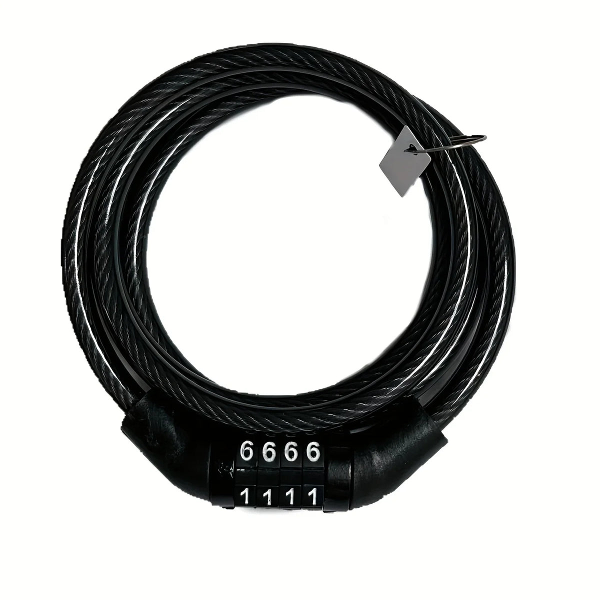 Bicycle Lock with 4-Digit Password, Anti-Theft Lock, Bicycle Safety Accessories, Steel Cable Bicycle Lock - black  1pcs