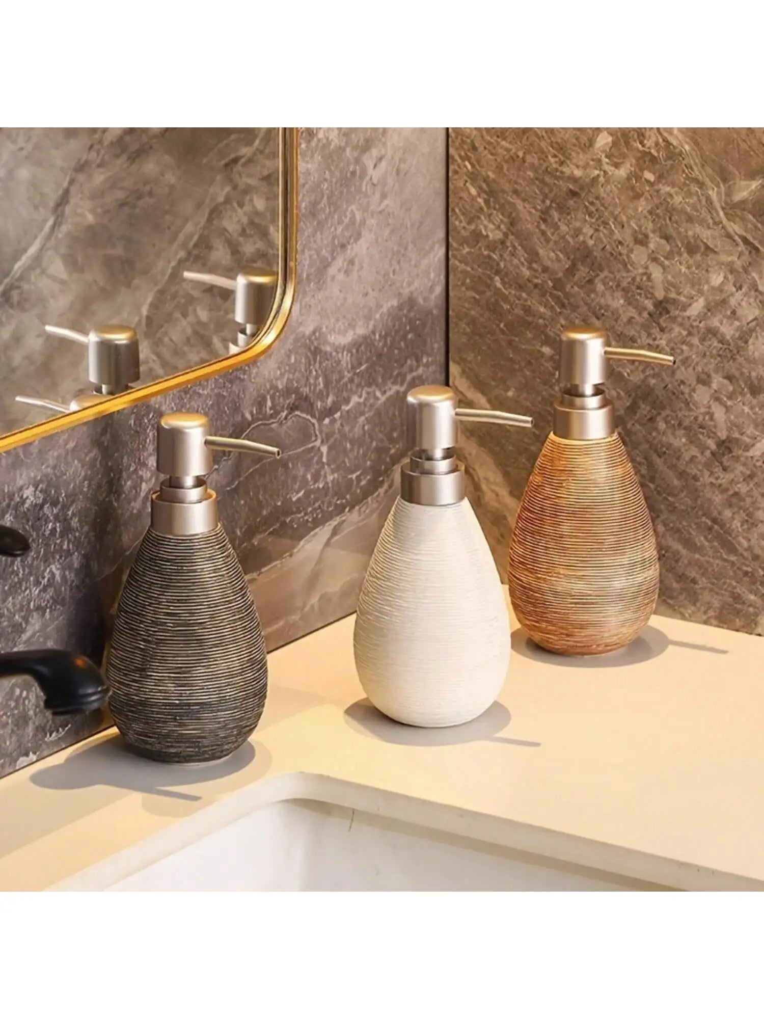 Creative Retro Style Ceramic Push-Type Soap Dispenser With Pump, Hand Soap Bottle, Suitable For Bathrooms Kitchens And Toilet